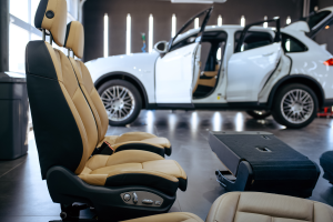 Car seats removed from vehicle, ready to be cleaned