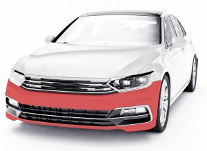 Front2-overlay Advanced Paint Protection area shaded on a car's hood.