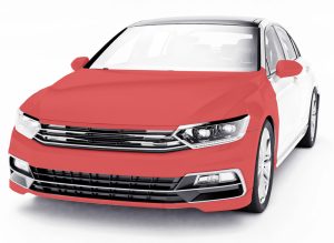 Front4-overlay Extended Paint Protection area shaded on a car's hood.